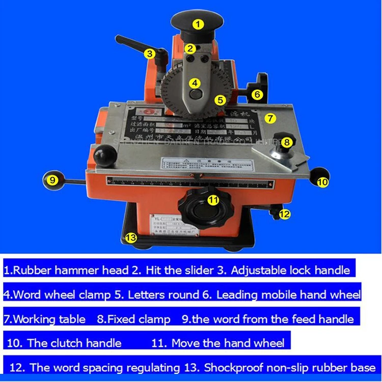 YK-A01 Semi-Automatic Manual Marking Machine Aluminum Labeling Coding Machine Eq