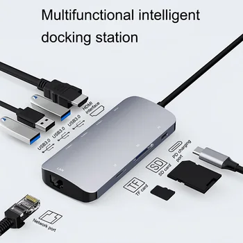 

USB Hub Type C to Multi HDMI RJ45 VGA USB 3.0 Adapter Dock for MacBook Pro Huawei Mate 30 Card Reader USB Splitter