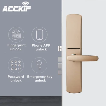 

ACCKIP Fingerprint Lock Security Intelligent Smart Lock With WiFi APP Password Unlock Door Lock Hotels For Home Automation