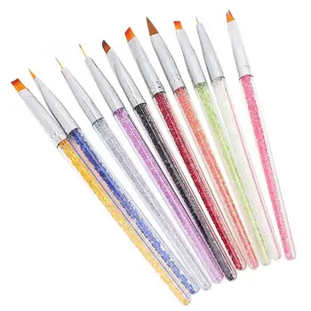 

Professional Nail Art Brush Set Rhinestones Handle Painting Manicure Decoration Tool q