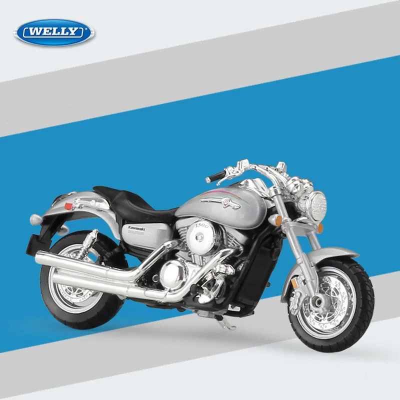 WELLY 1/18 масштаб модель мотоцикла Kawasaki Vulcan 1500 литой металлический мотоцикл модель ручной работы игрушка для коллекции подарок детям