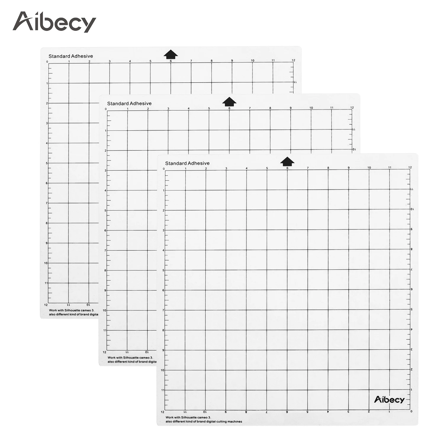 Aibecy 12 Inch Cutting Machinet PP Materia Special Pad Measuring Grid Repalcement Translucenl Adhesive Mat With Clear Film