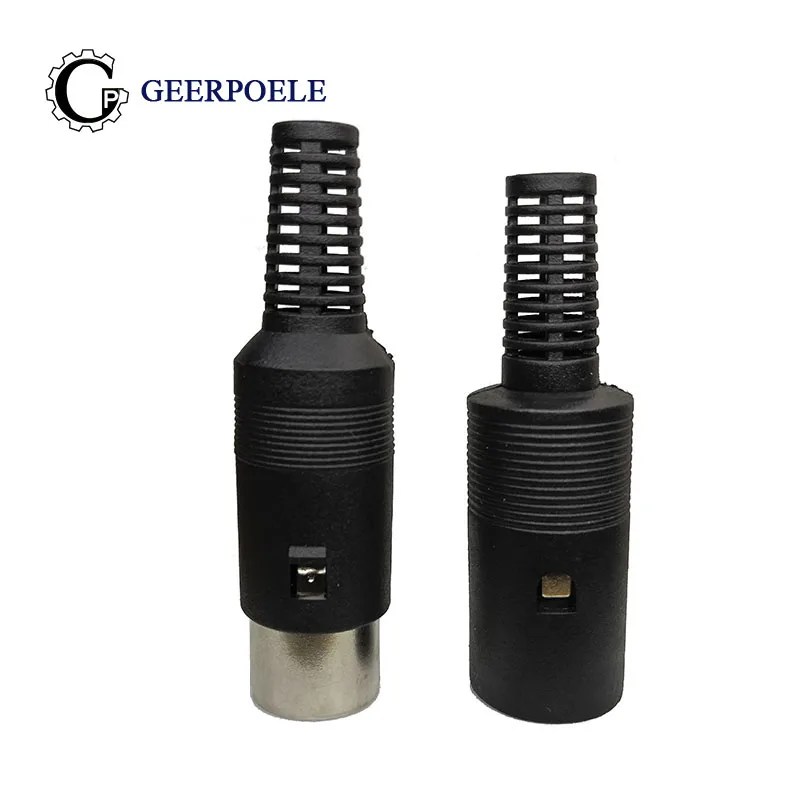 

10 pcs/lot JR3970 Male And Female S Type DIN Power Plug Connectors Cold Pressure Solderless Plastic Keyboard Jack 3/4/5/6/7/8 P