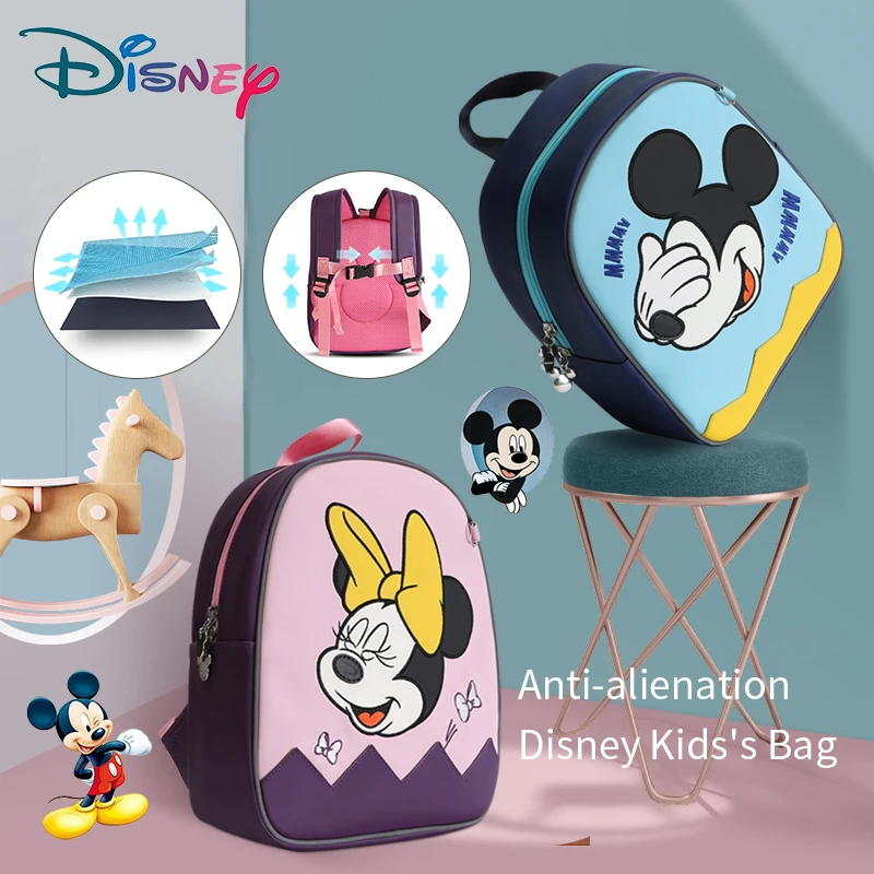 

Disney Baby Mickey Minnie Backpack Cartoon Toddler Anti Lost Backpack Cartoon Antilost Wrist Link Children Schoolbag Leashes Bag