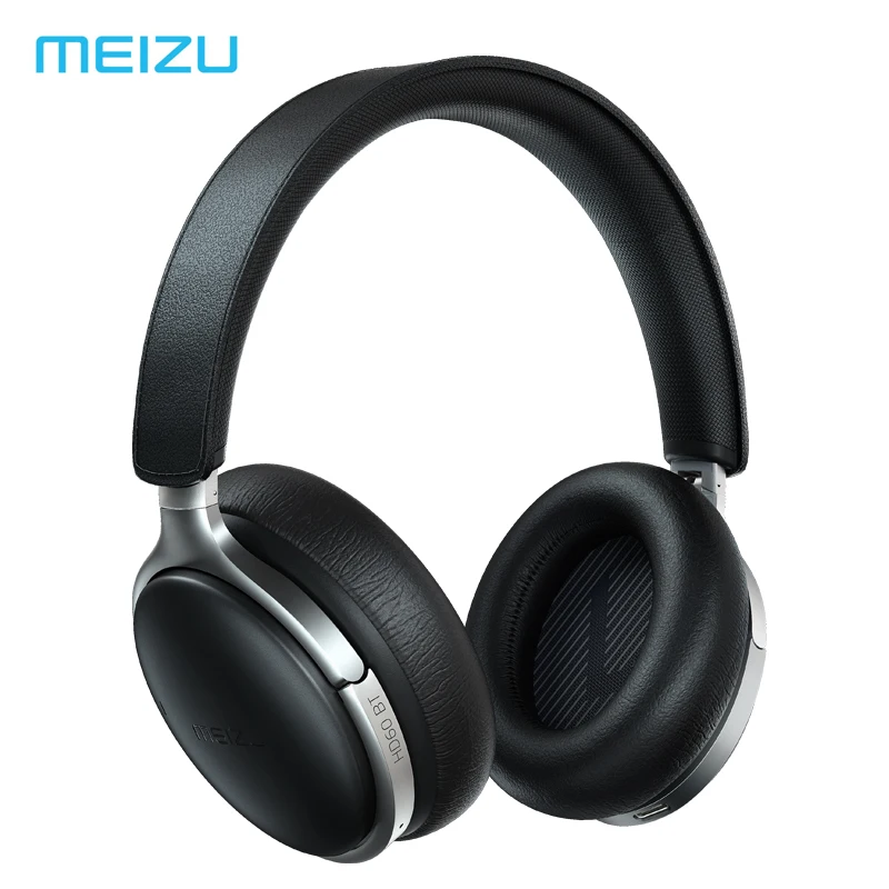 US $82.40 Meizu Hd60 Headphone Leather Headband Wireless 25h HiRes TypeC Bluetooth 50 Noise Cancelling Touch Operation Aicy Siri AptX