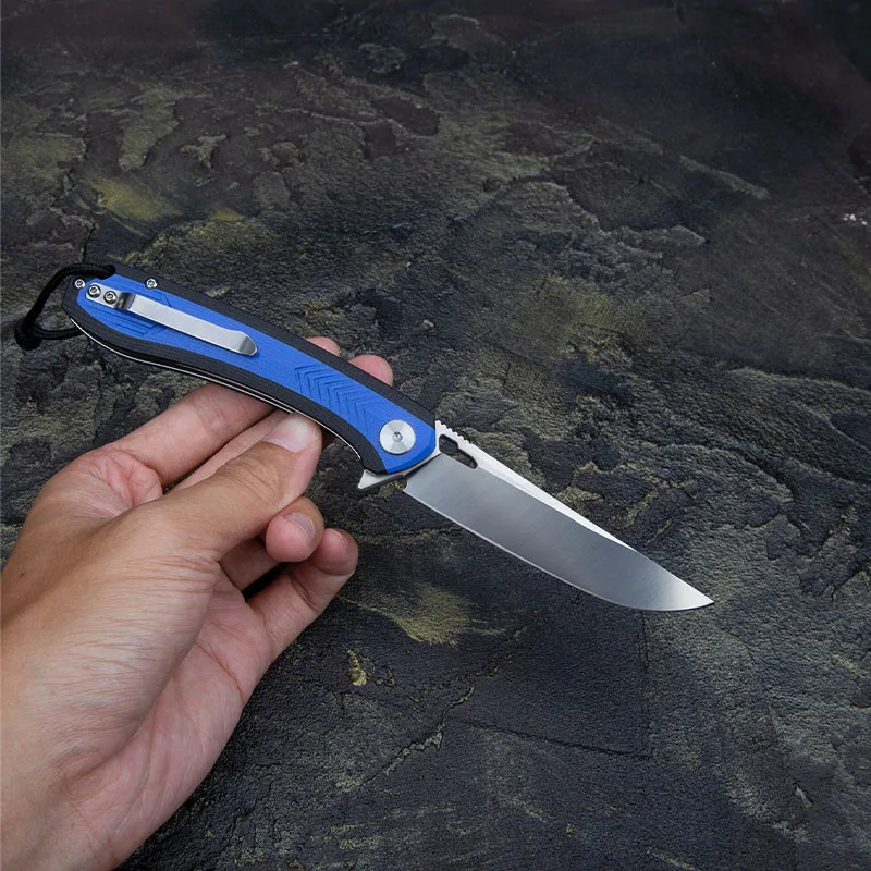 D2 Tool Steel Folding Pocket Knife with Clip G10 Handle EDC Knives for Peeler Tactical Defensive Cutter Hunting Outdoors  Tool 4