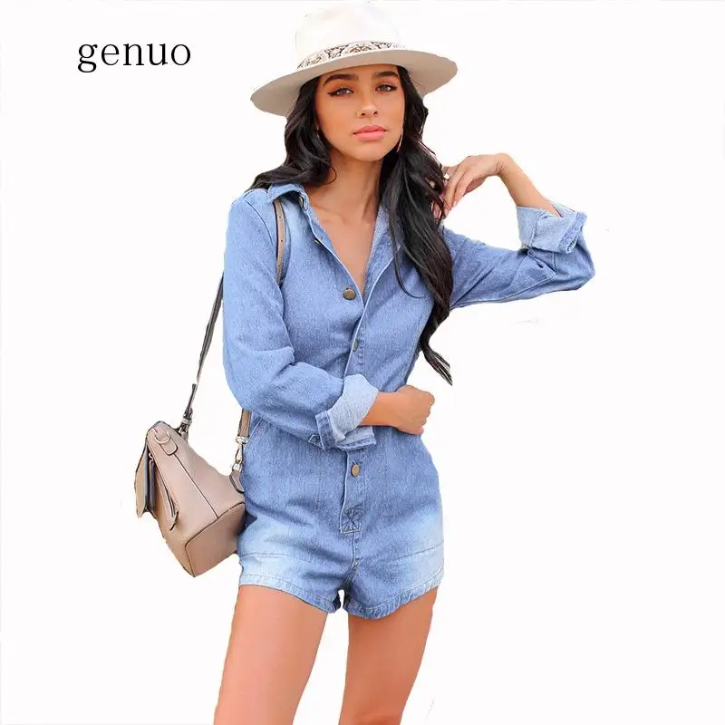 

Romper Women Casual Vintage Long Sleeve Playsuit Overalls For Weomen