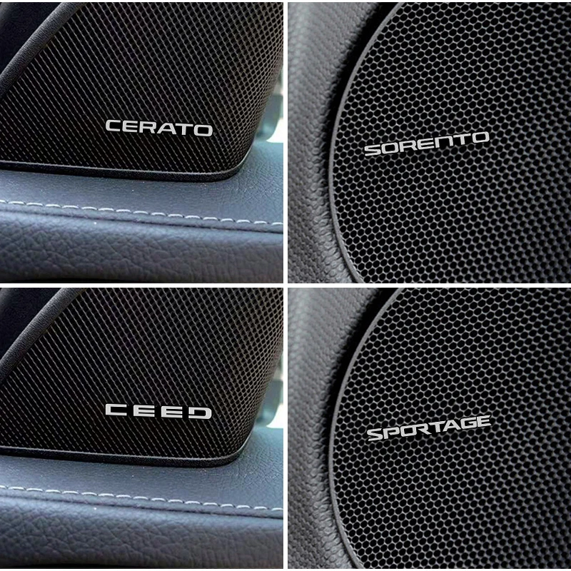 4 шт. 3D алюминиевая наклейка с эмблемой для динамиков KIA CEED CERATO SORENTO SPORTAGE