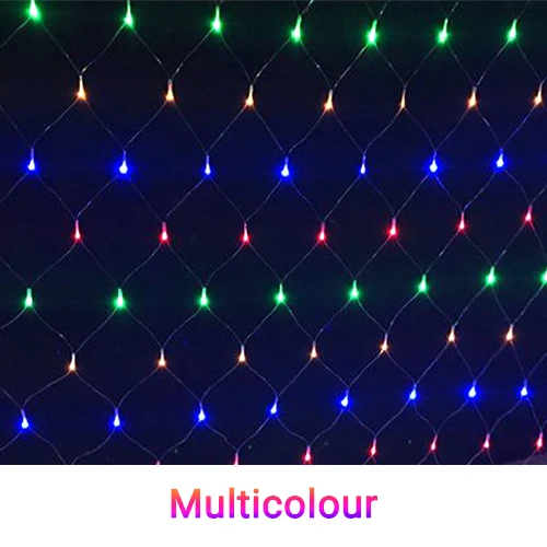 Multicolour Рождественский decoracion светодиодный открытый Чистый Свет рыболовные чистые огни струны рождественские вечерние свадебные занавески для сада Открытый Светодиодный Сказочный свет - Цвет: Multicolour