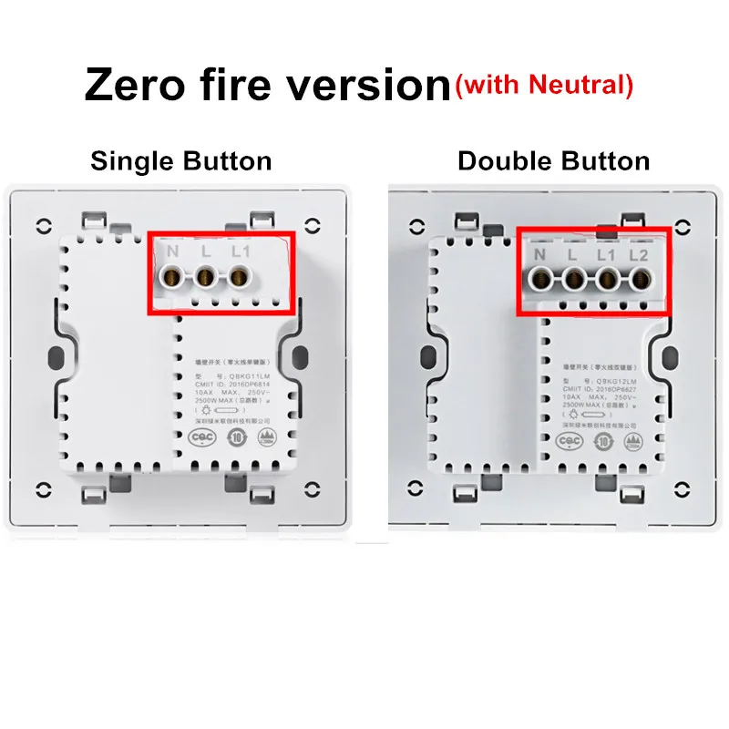 Aqara умный настенный выключатель света управления пожарной проволокой и нулевой линией дистанционного управления