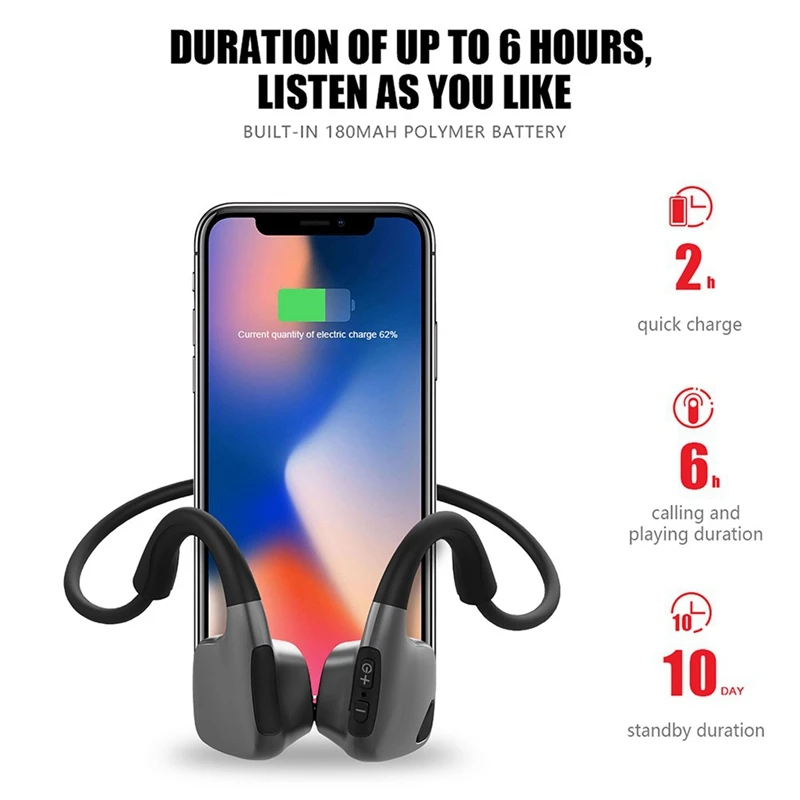 Bluetooth 5.0 R9 Wireless Headset Bone Conduction Headset Outdoor Sports With Microphone Hands-Free Wireless Headset Microphone