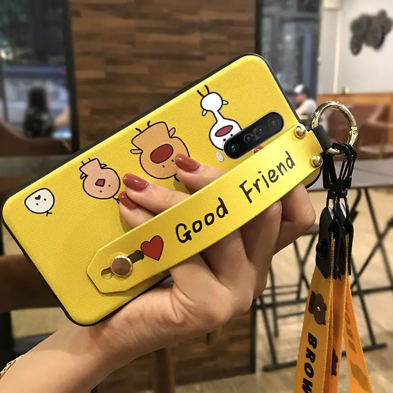 New Arrival Wrist Strap Phone Case For Xiaomi Redmi K30/Poco X2/K30i Cartoon Shockproof Lanyard Holder | Мобильные телефоны и