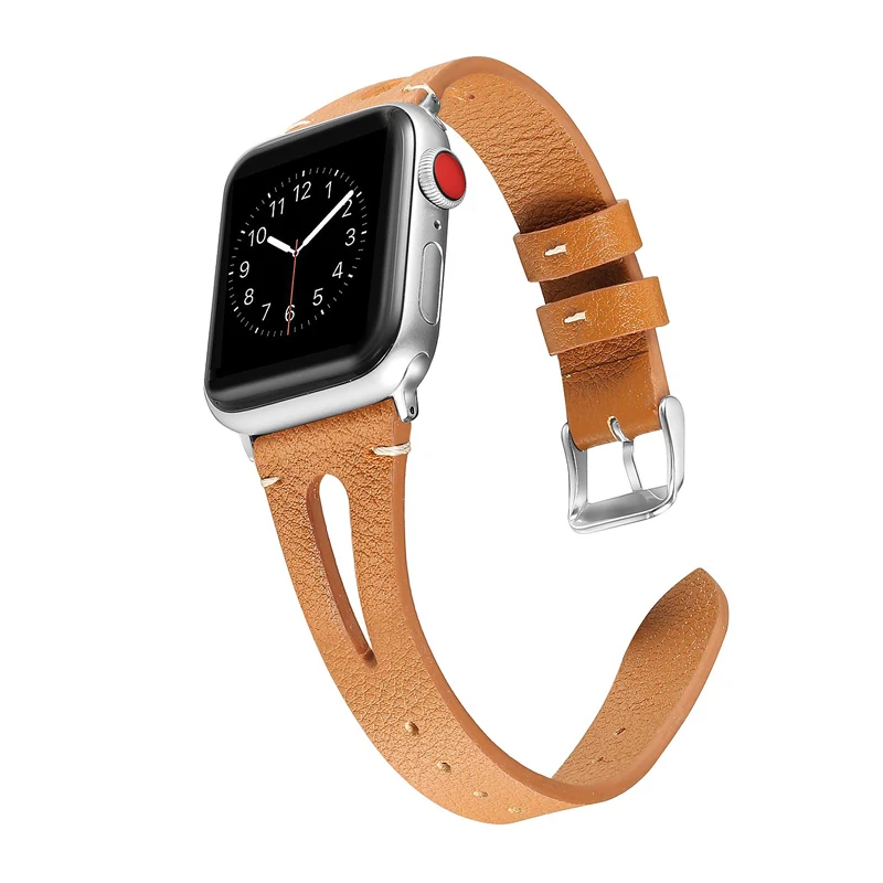 Ремешок из натуральной кожи для apple watch band 44 мм 40 42 38 браслет iwatch series