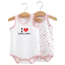 2 pièces vêtements pour nouveau né, body en coton sans manches, gilet pour bébé, combinaison d'été mince une pièce, vêtements pour garçons et filles 