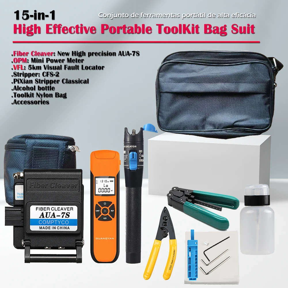 Localizzatore Visivo 1Mw - 50Mw 50Km Di Guasto 15-In-1 Vestito Portatile Altamente Efficace Del Toolkit Con La Mannaia Della Fibra Aua-7S Opm G10 (-70