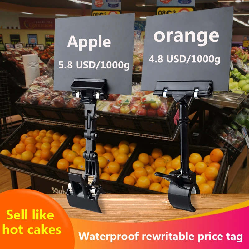 5Pcs Erasable Fresh Price Tag Supermarket Special Price Tag Shopping Mall Fruit Shop Price Tag Waterproof Black And White  Board