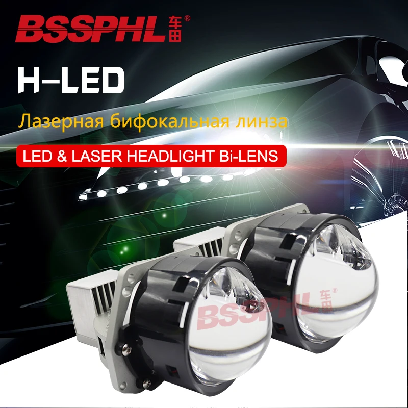 

BSSPHL Laser Headlight Tuning Car Universal Bi-led Projector high beam cannon lens assembly 65W Lights 3000K 6000K Laser