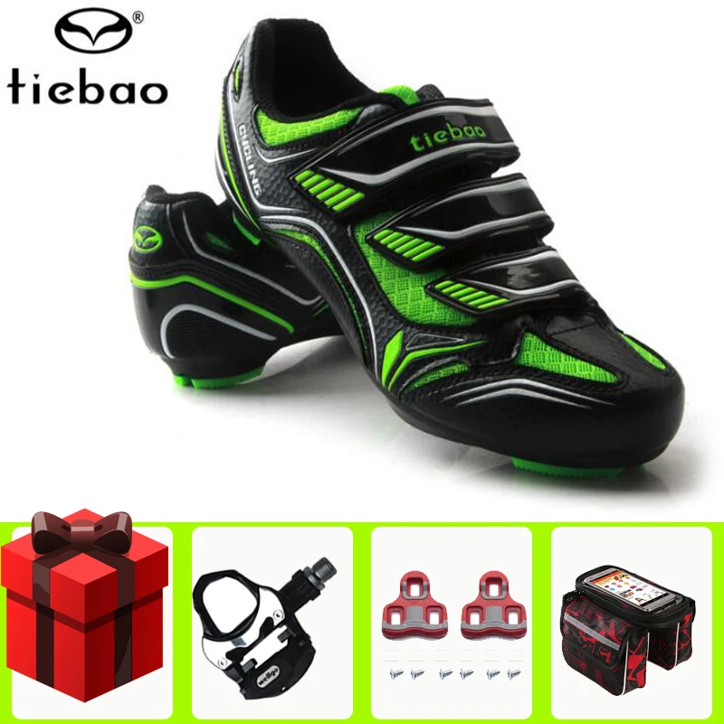 TIEBAO Road Cycling Shoes add pedal set Auto-lock Bicycle Sport Bike Shoes Athletic women Sneakers men zapatillas de ciclismo