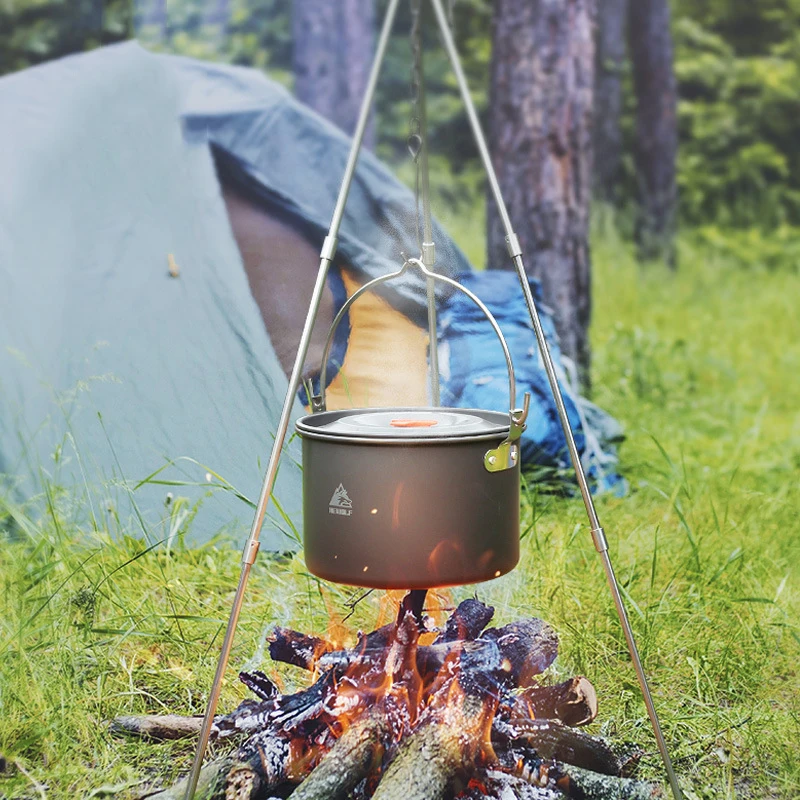 Utensílios de Mesa ao ar Livre de Alumínio Acampamento Caminhadas Viagem Pendurado Panelas Pote Cozinhar Piquenique Grande Capacidade 4l 8 Ao ar livre de alumínio acampamento caminhadas