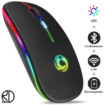 

Wireless Mouse Bluetooth RGB Rechargeable Mouse Wireless Computer Silent Mause LED Backlit Ergonomic Gaming Mouse For Laptop PC