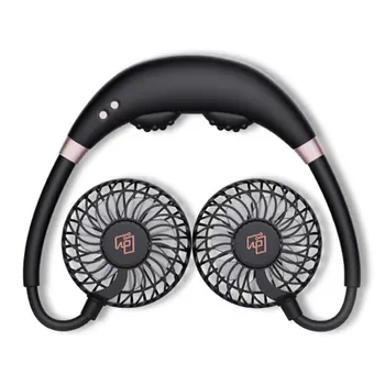 

USB Portable Fan Hands Free Neck Fan Hanging Rechargeable Mini Sports Fans Personal Mini Massage Tech fan For Home Office