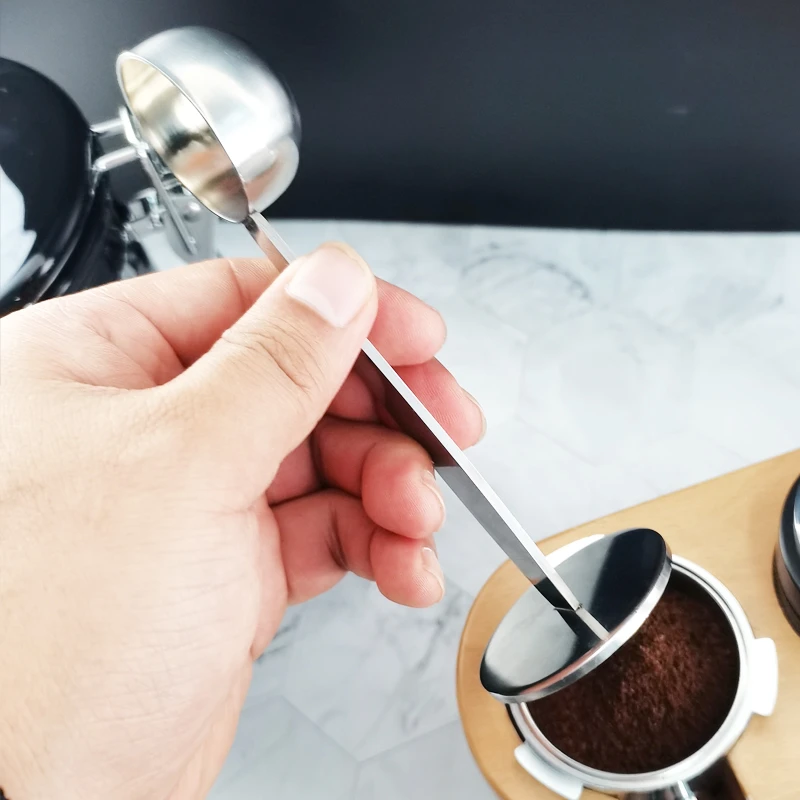 Stainless Steel Stand Tamper Spoon Tools 2 In 1 Coffee Scoop Portable