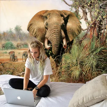 

Forest Elephant Tapestry Indian Mandala Tapestry Wall Hanging Tapestries Boho Bedroom Wall Rug Couch Blanket 6 Size