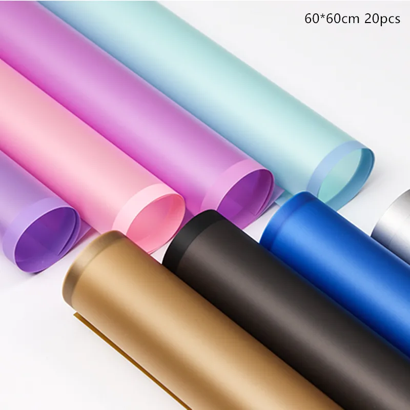 

60*60cm Flower Wrapping Paper Solid Color Frame Matte Waterproof Paper Gift Bouquet Florist Wedding Arrangement Package Material