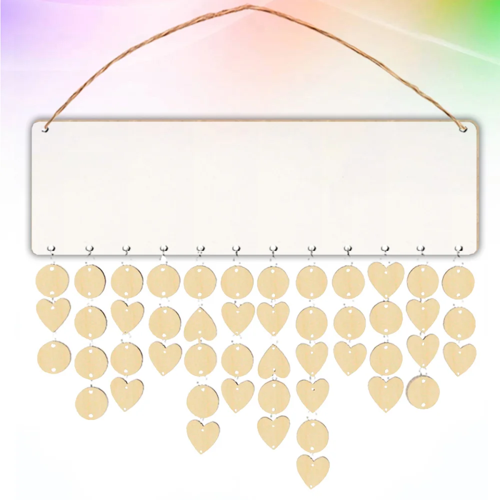 Birthdays Calendar Set Blank Hanging Plaque DIY Wood Slices Pendant Wall Birthday Reminder wooden birthday planner