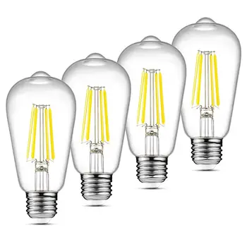

Dimmable Ascher Vintage LED Edison Bulbs, 6W, Equivalent 60W, Bright Daylight White 4000K, Antique LED Filament Bulbs, E27