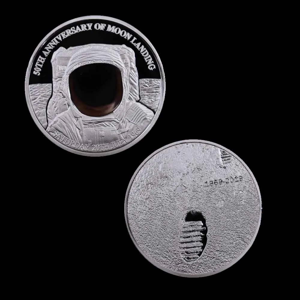 Американский проект Apollo 11 коллекционные монеты Aerospace Engineering Challenge Coin в память о первых отпечатках ног на Луне - Цвет: style 1