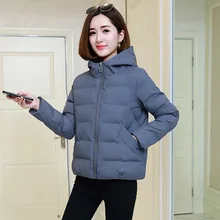 Winterjas vrouwen 2019 NIEUWE Vrouwen Parka Frivole Bovenkleding solid Jassen Korte Vrouwelijke Slanke Katoen gewatteerde basic tops(China)