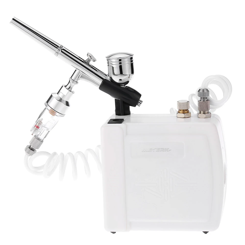 Meterk Airbrush 110-240V Gravity Feed Spray gun Dual Action sandblaster for Air Compressor Kit Paint Spray Gun Tool Set