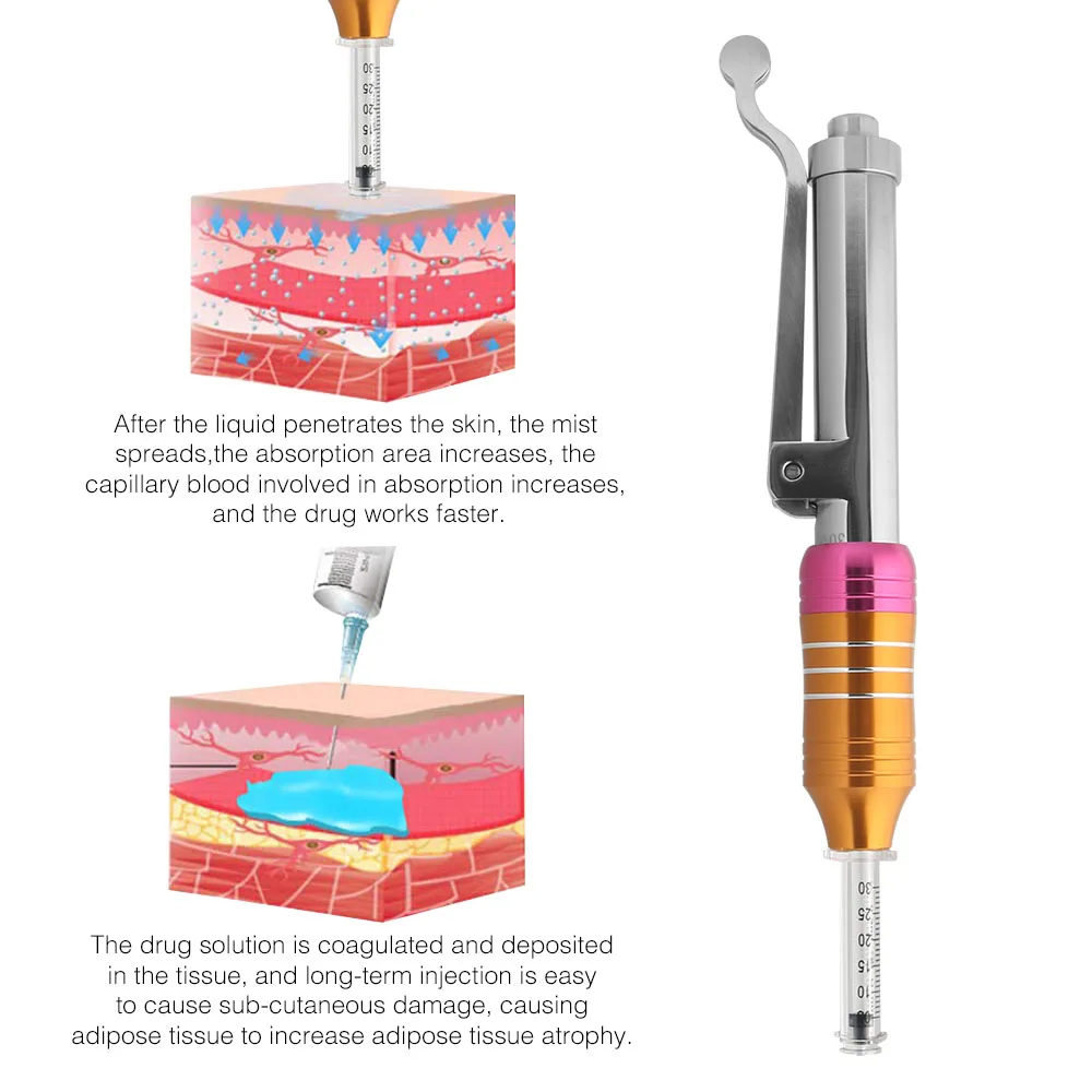 Инъекции Гиалуроновой ручка впрыски высокое качество массажа распылитель перо высокое Давление кислота микро Пистолеты крем для лица против морщин и шприц иглы