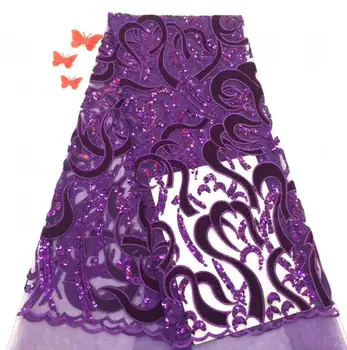 

special Nigerian Lace Fabric with sequins S-10435 African French Net Lace Fabric Tulle Mesh Fabric