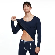 Новое мужское термобелье, сексуальные одноцветные кальсоны, теплые трусы, эластичное ночное и нижнее белье, зима-осень, 1 комплект = топ+ леггинсы