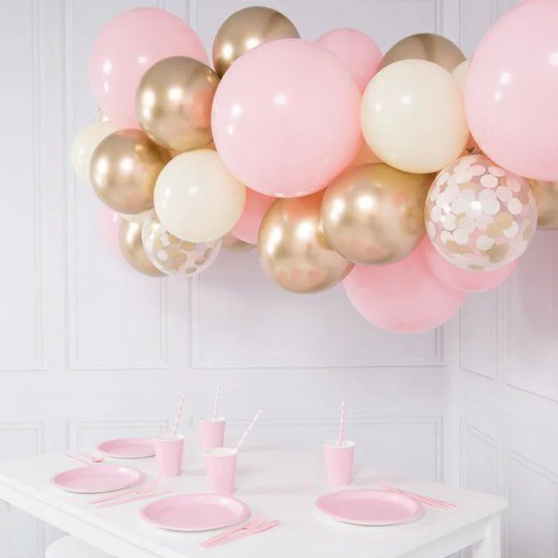 

40pcs/lot Engagement Balloon Garland Peach Pink Confetti Birthday Party Decorations Kids Balloons Garland Wedding Decoration