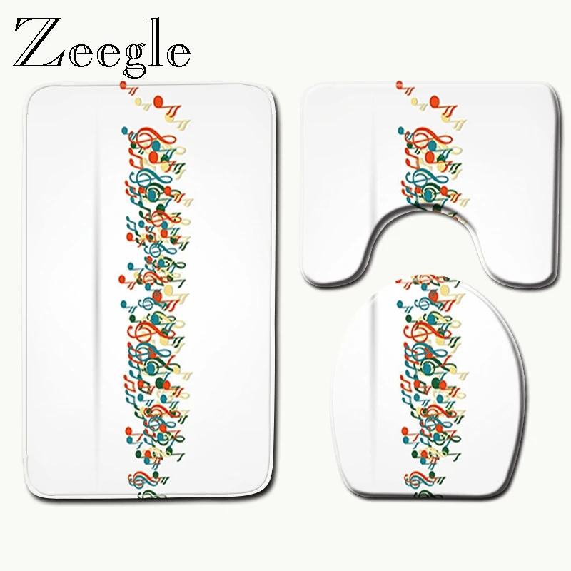 Zeegle 3 шт./компл. Ванная комната коврики для ванной с геометрическими узорами; туалет коврик для ванной нескользящие туалет коврик для душа напольные ковры коврики для ванной комнаты Набор