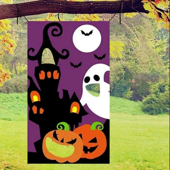 

Halloween Hanging Toss Game with 3 Bean Bag Indoor Outdoor Party Game for Kid Adult _WK