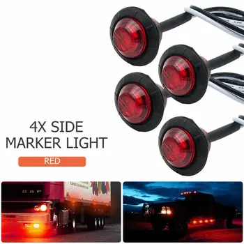 

Waterproof Truck Side Lights Red Wide Range Voltage 3LED 3/4 Inch 12V-24V