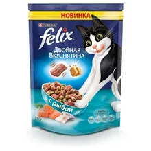 Сухой корм для домашних кошек Purina Felix «Двойная вкуснятина», рыба, 750 гр
