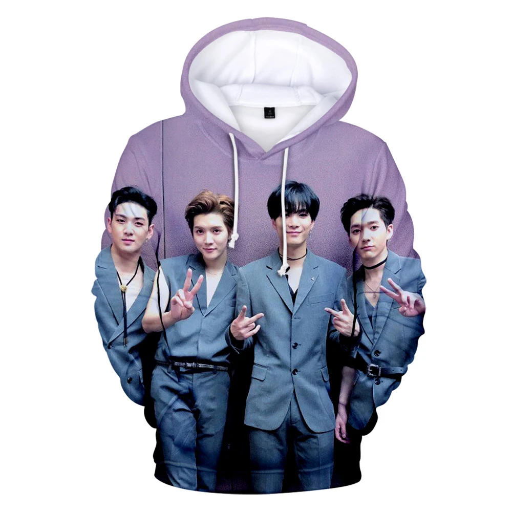 NU'EST 3D толстовки Толстовка Kpop корейский Повседневный длинный рукав мода мягкие толстовки