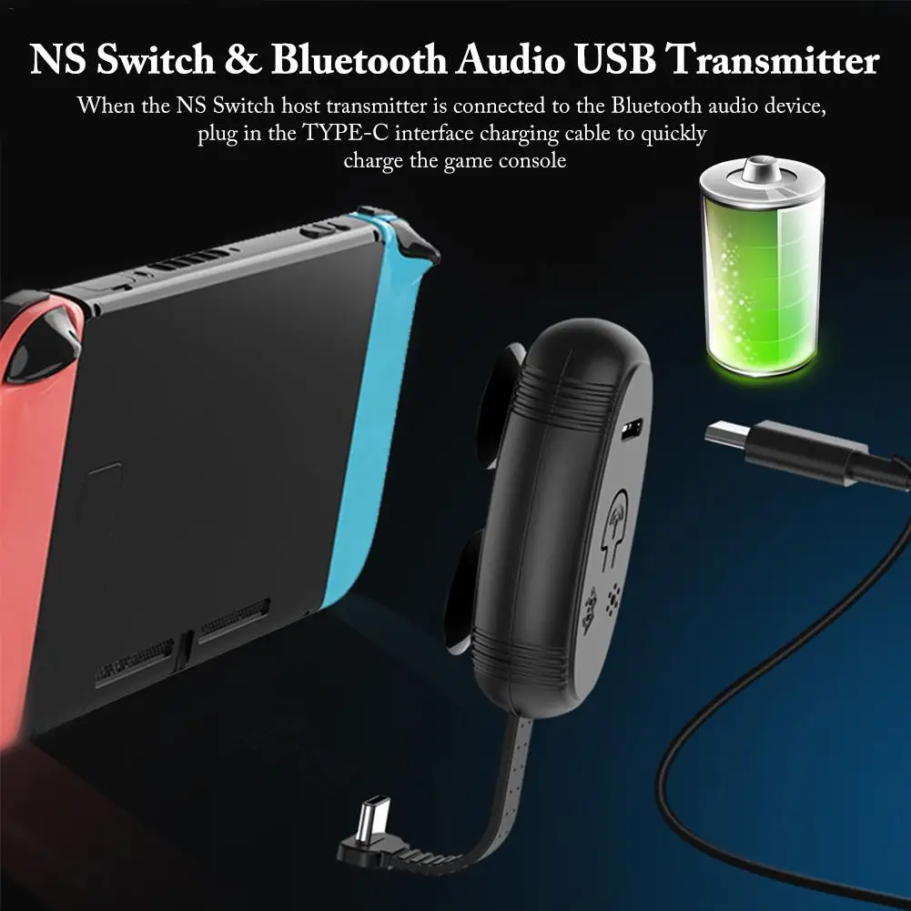 ДЛЯ NS Switch Lite Bluetooth 5,0 аудио передатчик беспроводной приемник Тип C USB3.1 кабель для зарядки с адаптером для PS4 ПК переключатель игры