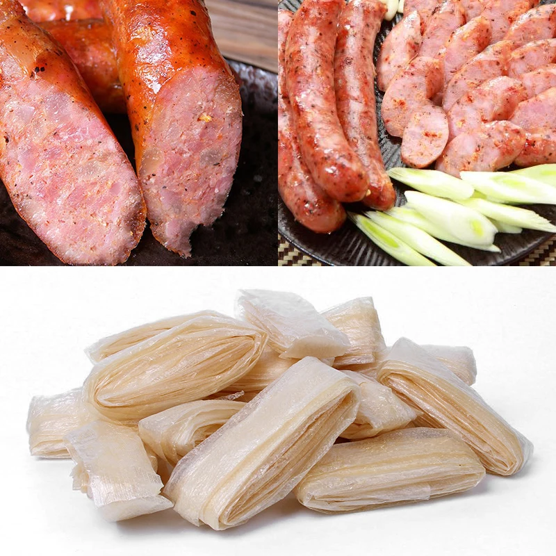 Embalagem natural da salsicha comestível que empacota o intestino de porco para a embalagem do tubo da salsicha para ferramentas da salsicha do hambúrguer