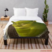 

Shrek meme Throw Blanket Throws for Girls Boys Children's Kids Adult Gift Home Bedroom Decoration Flannel