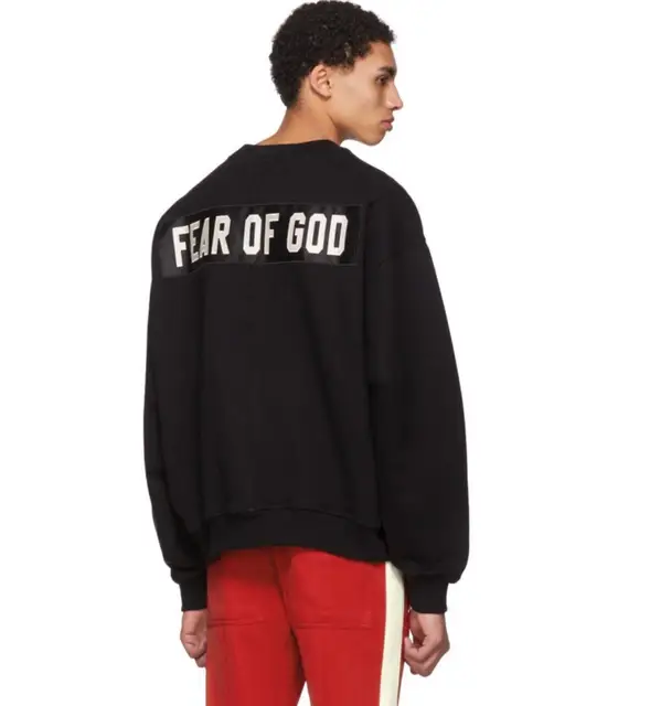 Fear of God high street tide brand letters simple casual round neck pullover sweater autumn and winter new bottoming shirt 1