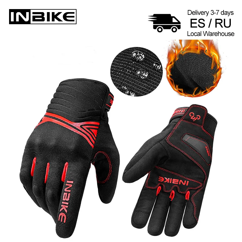 Зимние Мотоциклетные Перчатки INBIKE теплые мотоциклетные перчатки противоударные
