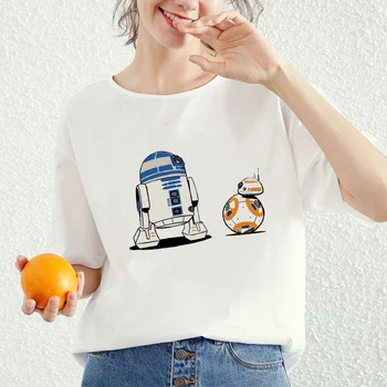 

Lei SAGLY Star Wars T Shirt Woman Funny Tops Porgkins Jedi T-shirt Anime Print Short Sleeve Fashion Causual Summer Top