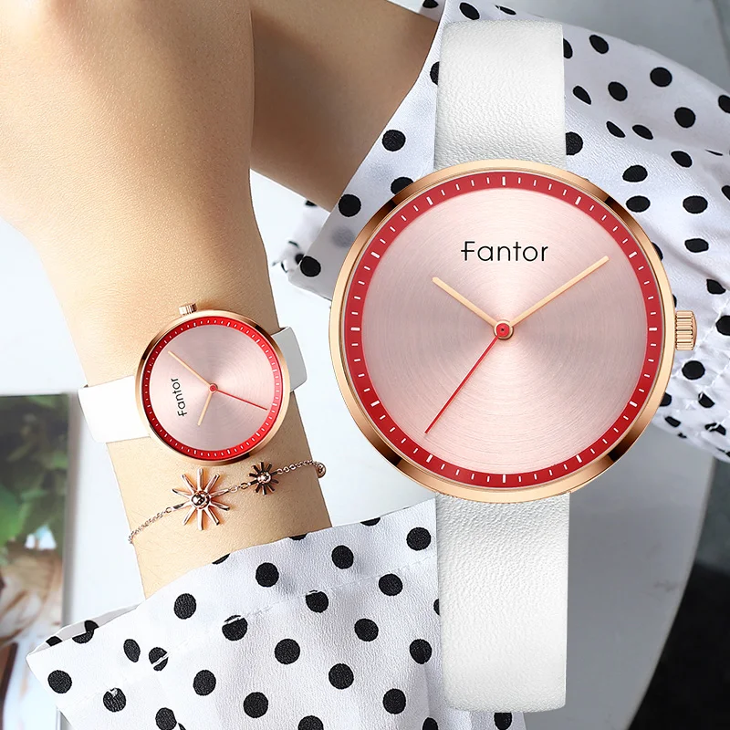 

Fantor Luxury Brand Watches Women Fashion Quartz Leather Wristwatch Simple Dial Bracelet Watch for Women Elegant Ladies Watch