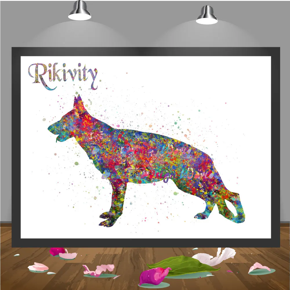 Rikivity немецкая овчарка холст картины плакаты с изображениями собак принты